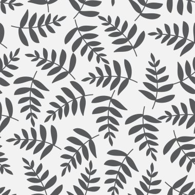 Vektör kusursuz desen. Çiçek gibi bir geçmişi var. Yapraklı dalların silueti