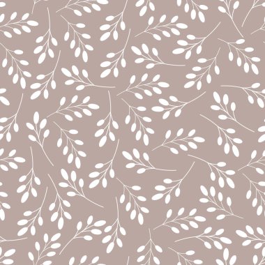 Vektör kusursuz desen. Çiçek gibi bir geçmişi var. Yapraklı dalların silueti
