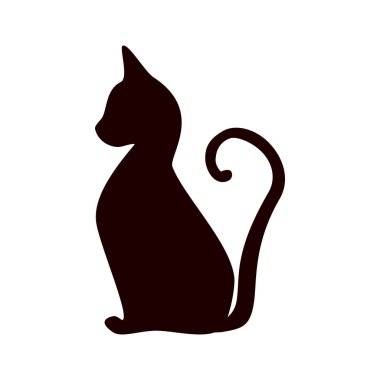 Beyaz arka planda siyah kedi