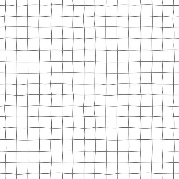 Handgezeichnetes Geometrisches Nahtloses Muster Mit Unregelmäßigen Linien Das Weiße Gitter — Stockvektor
