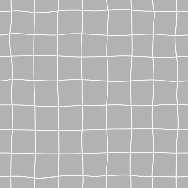 Handgezeichnetes Geometrisches Nahtloses Muster Mit Unregelmäßigen Linien Das Weiße Gitter — Stockvektor
