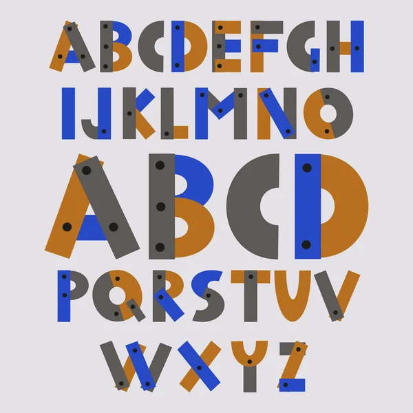 Vector Kleurrijke Gestileerde Lettertype Engels Alfabet — Stockvector