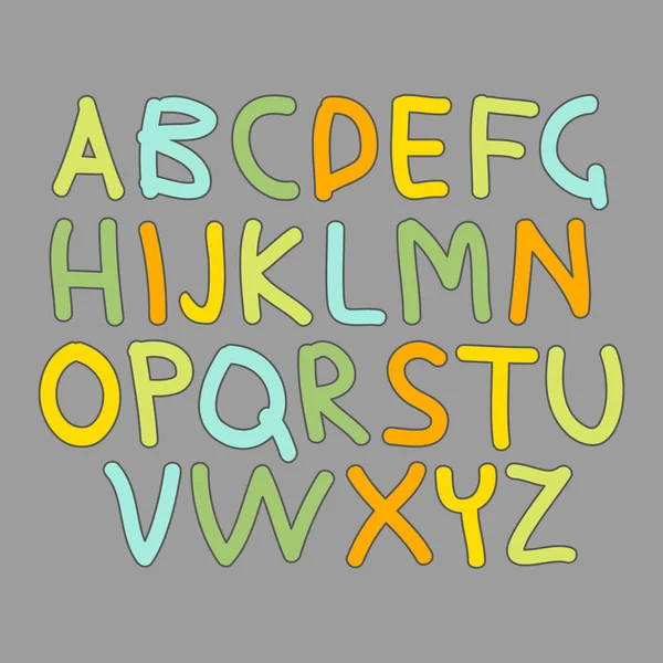 Vector Kleurrijke Gestileerde Lettertype Engels Alfabet — Stockvector