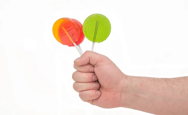 Lollipops Hand Isolated White Background Good Isolate — Stock Photo, Image