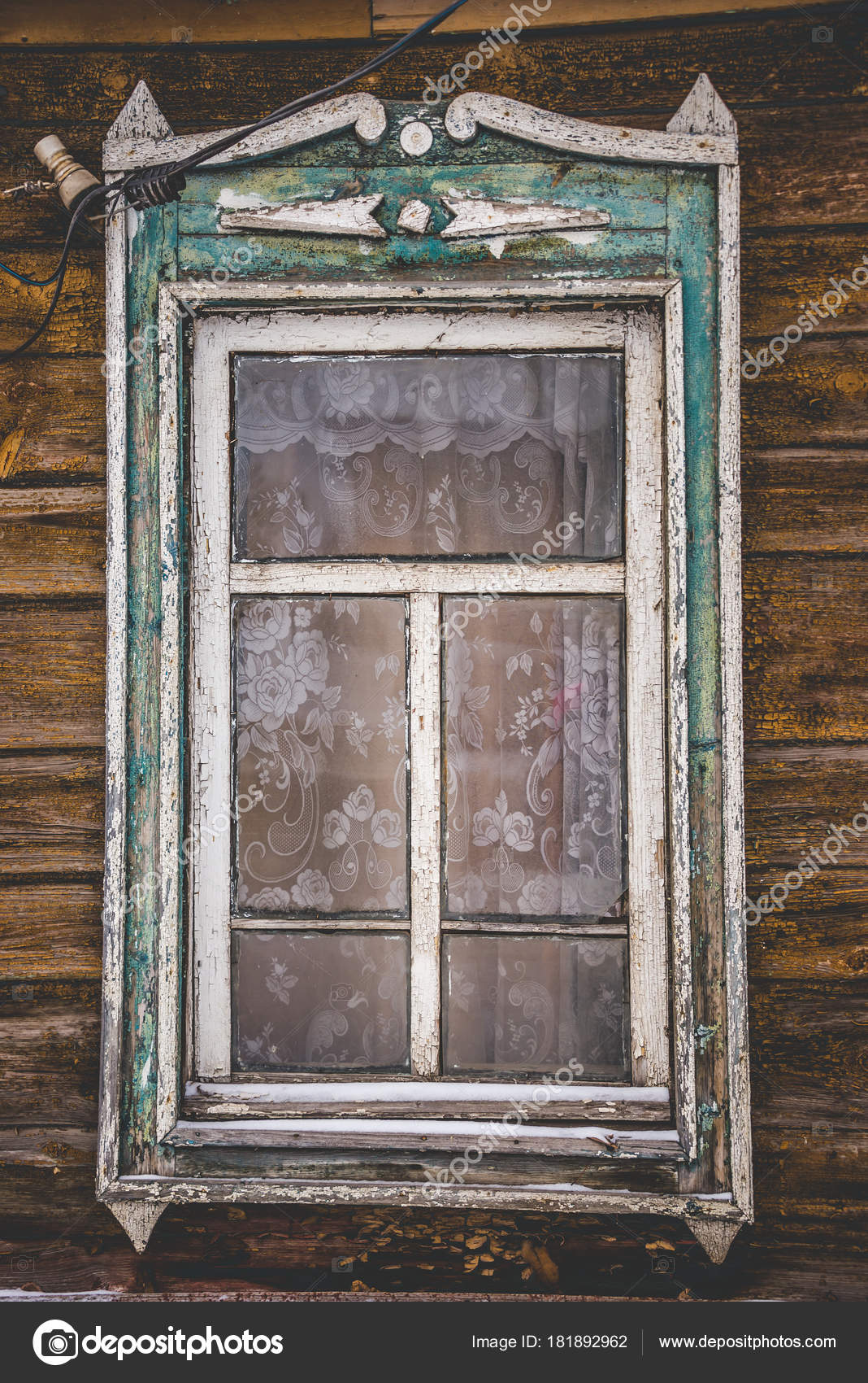 Vintage Old Glass Windows Carved Frames Abandoned House ...