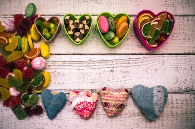 şeker Kalpler, tebrik kartları çerçeve