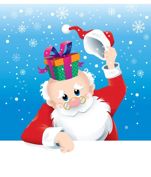 Santa Claus dengan hadiah kejutan . — Foto Stok Gratis