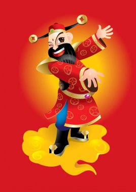 Çin zengin Tanrı Kollarını açarak.