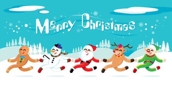 Santa Claus Sus Amigos Celebran Navidad — Foto de stock gratis