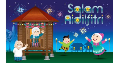 Bir erkek ve bir kız onların Raya Festivali kutlamaları sırasında fireworks ile oynuyor. Köy sahne ile. Kelime 