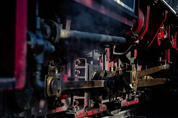 Mechanische Teile Eines Alten Dampflokwagens Mit Und Rost — Stockfoto