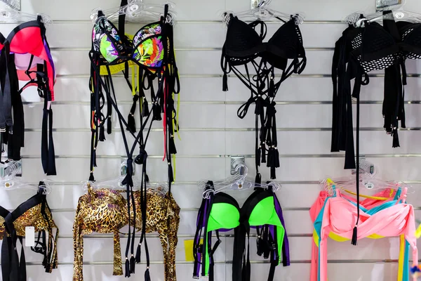 Swim suits in clothing store — Stock Photo, Image