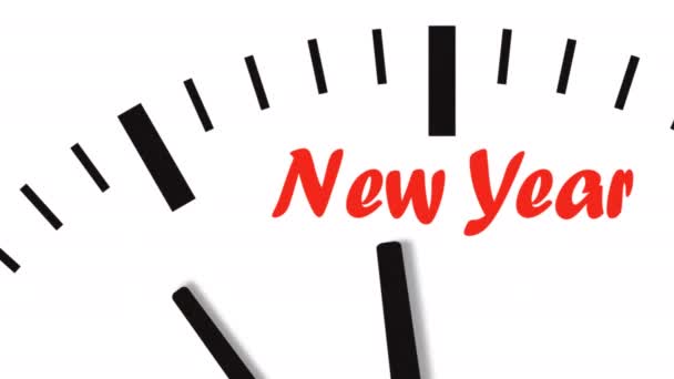 Animacja zegar odliczanie do nowego roku — Wideo stockowe