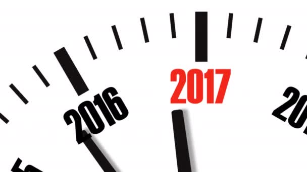 Animatie van de countdown klok van het jaar 2016-2017 — Stockvideo