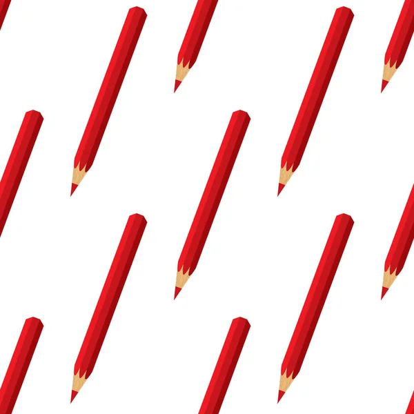 Amostra padrão sem costura com lápis vermelhos — Vetor de Stock