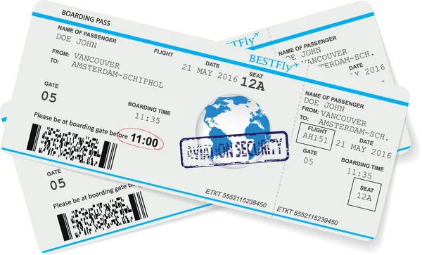 搭乗券または航空券のパターン — ストックベクタ