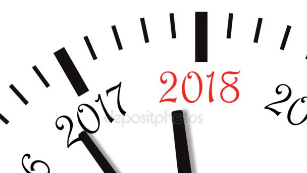 Animação da contagem regressiva do relógio do ano 2017 até 2018. Imagens de vídeo UltraHD 4K . — Vídeo de Stock