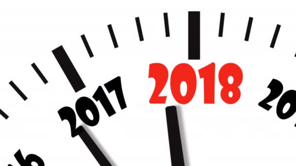 Animação da contagem regressiva do relógio do ano 2017 até 2018. UltraHD 4K — Vídeo de Stock