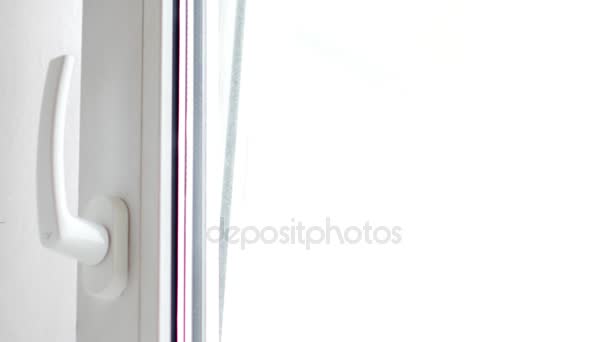 Mand hand closing a window. UltraHD video — Stock Footage Mand hand closing a window. UltraHD video Video Clip
