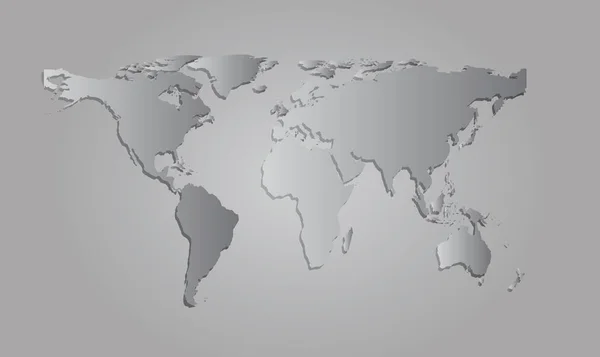 Gray vector world map — Stock Vector