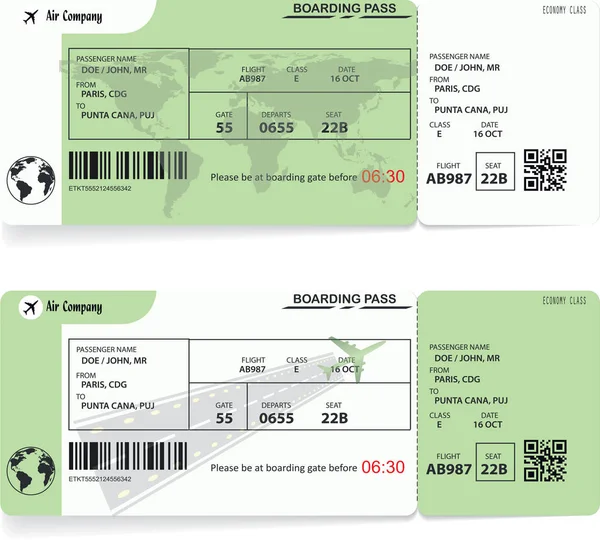 Deux variantes de billets d'avion — Image vectorielle