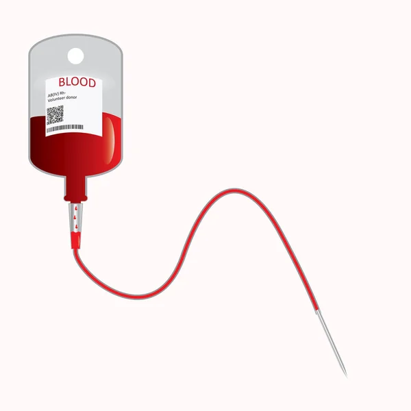 Donate blood concept with Blood Bag. — Stock Vector