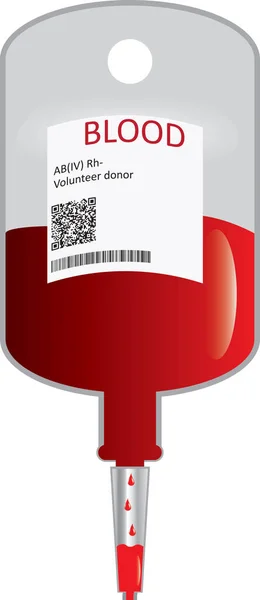 Donate blood concept with Blood Bag. — Stock Vector