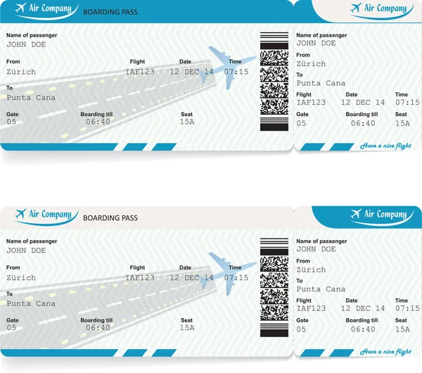 Vektorbild flygbolaget boarding pass biljett — Stock vektor