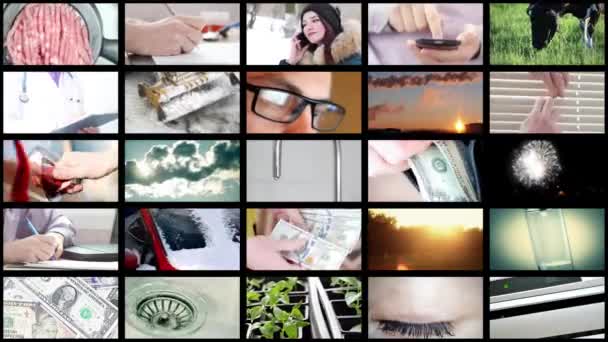 4 k Ultrahd collage van verschillende video — Stockvideo