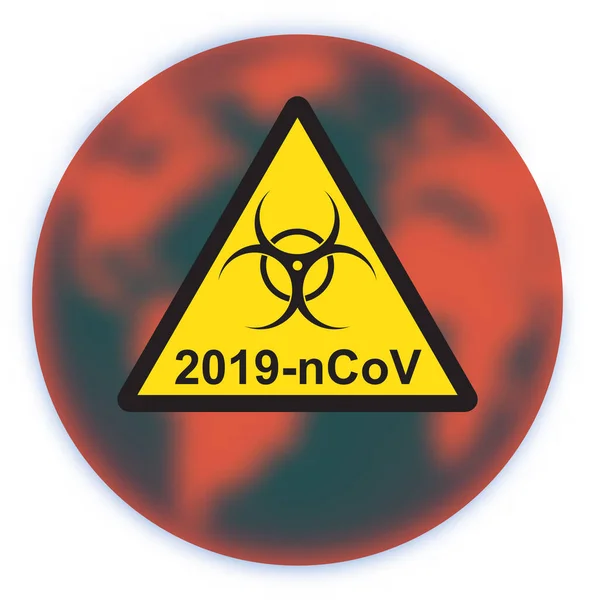 Conceito de Coronavirus 2019 nCoV risco biológico — Vetor de Stock