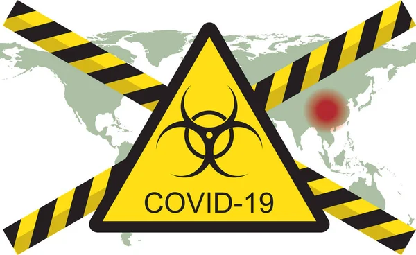 Vettore di concetto di 2019-nCov COVID Coronavirus — Vettoriale Stock