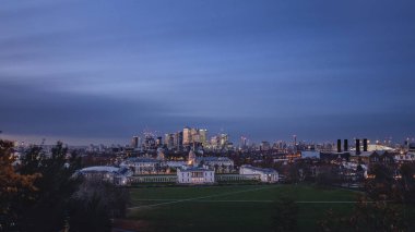 Gece panorama Londra Greenwich Hill Londra/gece görüş