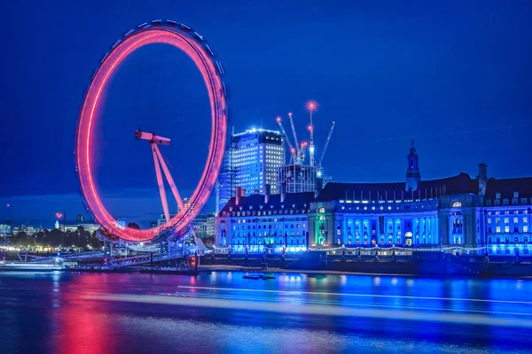 London Eye Œil Londres Nuit Est Spectaculaire — Photo