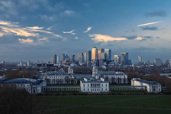 Günbatımı/görünüm Londra Greenwich Hill, Londra Panorama