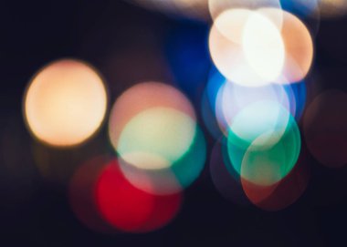 Renkli parlak daireler, bokeh arka planı için