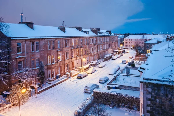 View Top Evening Courtyard City Glasgow Winter — Stock Photo, Image