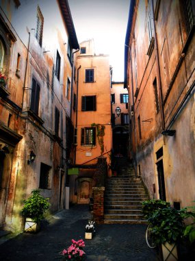 İtalya, Roma, küçük Caddesi eski ev ile