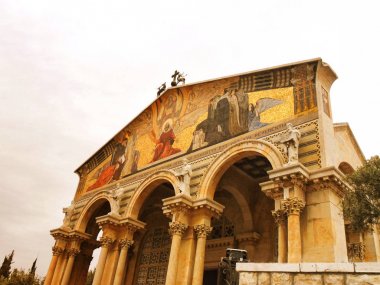 İsrail, Jerusalem, Orta Doğu, kilise ya da acı, bazilika olduğu Mount of Olives Bahçe Gethsemane yanındaki Kudüs'te bulunan bir Roma Katolik Kilisesi