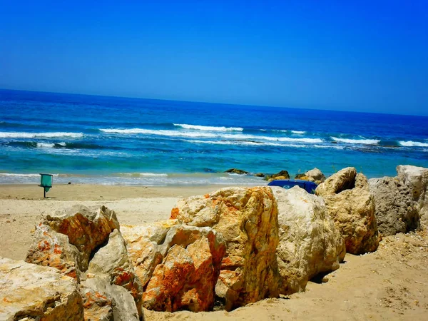 Caesarea Aquaduct Buurt Van Tel Aviv Haifa Aan Kust Midden — Stockfoto