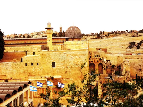 Israel Jerusalén Medio Este Mezquita Aqsa Estructura Construida Iglesia — Foto de Stock