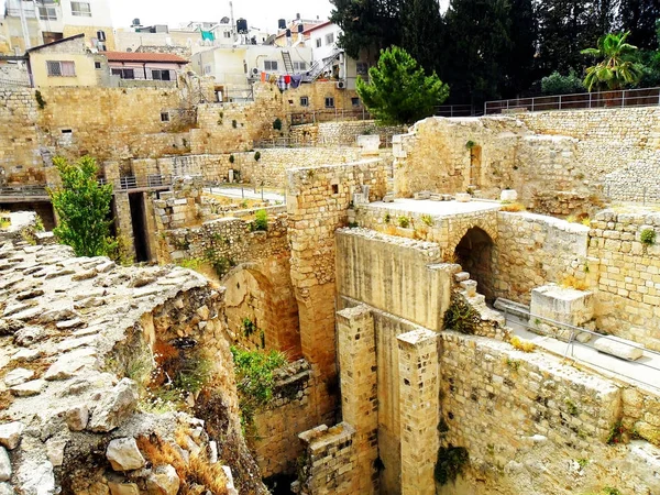 Viajando Israel Jerusalén Las Ruinas Iglesia Bizantina Adyacente Sitio Del — Foto de Stock