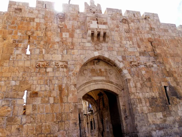 Viajar Israel Jerusalén Puerta Los Leones Visitar Ciudad Vieja —  Fotos de Stock