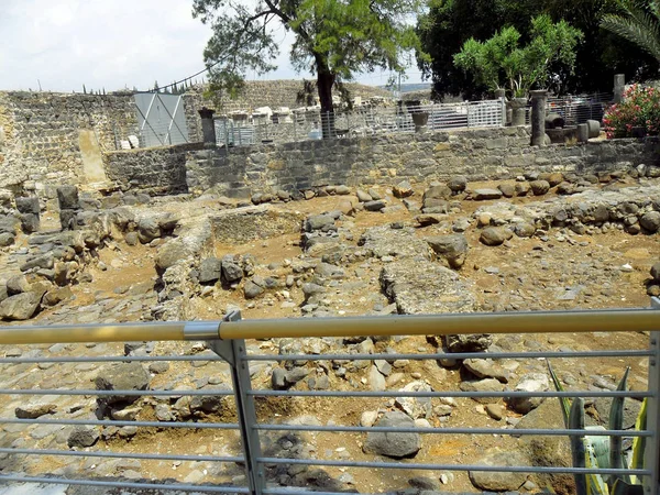 Celile Denizi kuzey kıyısında yer alan İsrail, Capernaum,. 