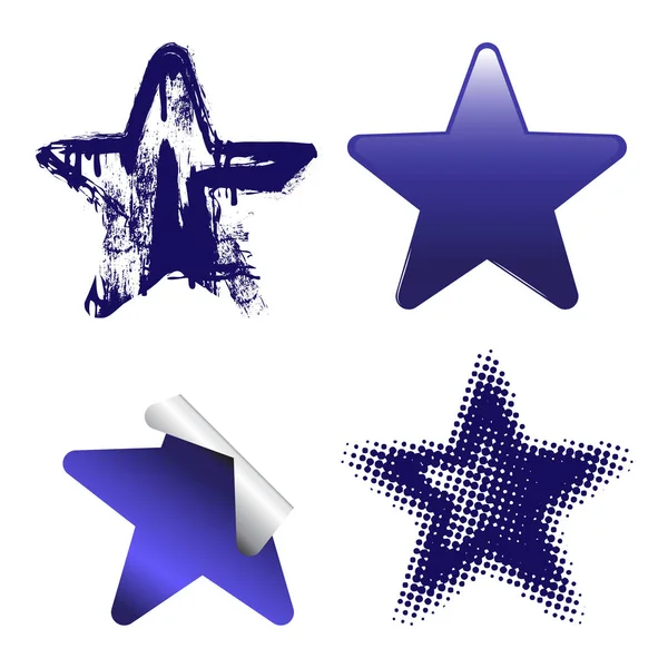 Conjunto de estrelas decorativas — Vetor de Stock