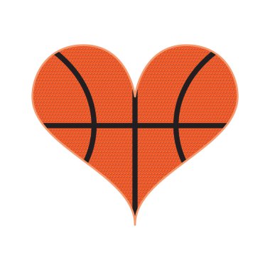 Basketbol desen dolu kalp şekli
