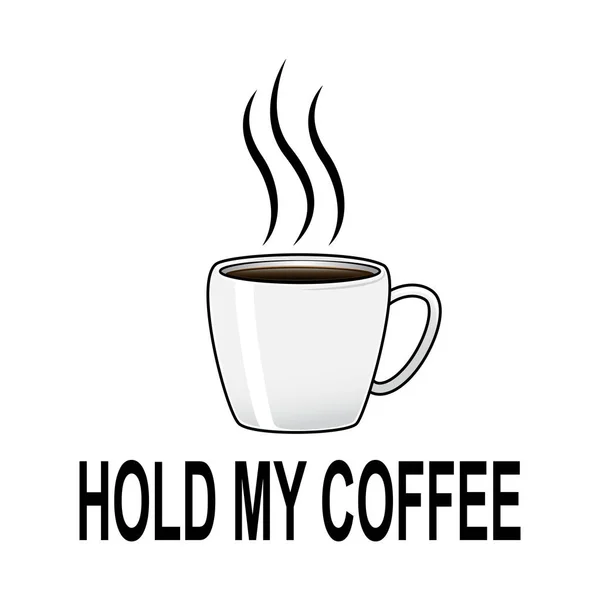Egy Jól Részletezett Illusztráció Egy Gőzölgő Forró Kávéról Egy Vicces — Stock Vector