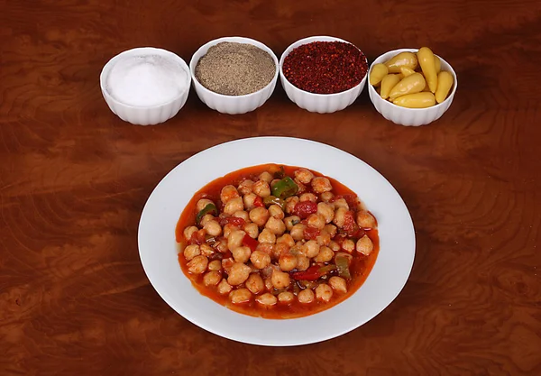 Excelente Comida Turca Garbanzos Plato Picante — Foto de Stock