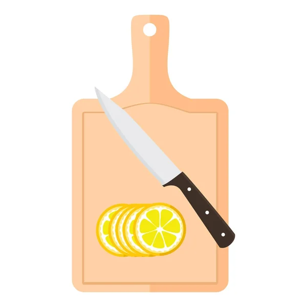 stock vector Cutting board with lemon
