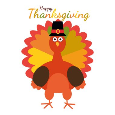 Mutlu şükran günleri. Komik karikatür Türkiye ile tebrik kartı