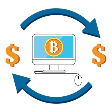 Vektör bitcoin grafik arka plan üzerinde ayarlayın. Bitcoin hype kavramı vektör çizim metin için boş alan ile